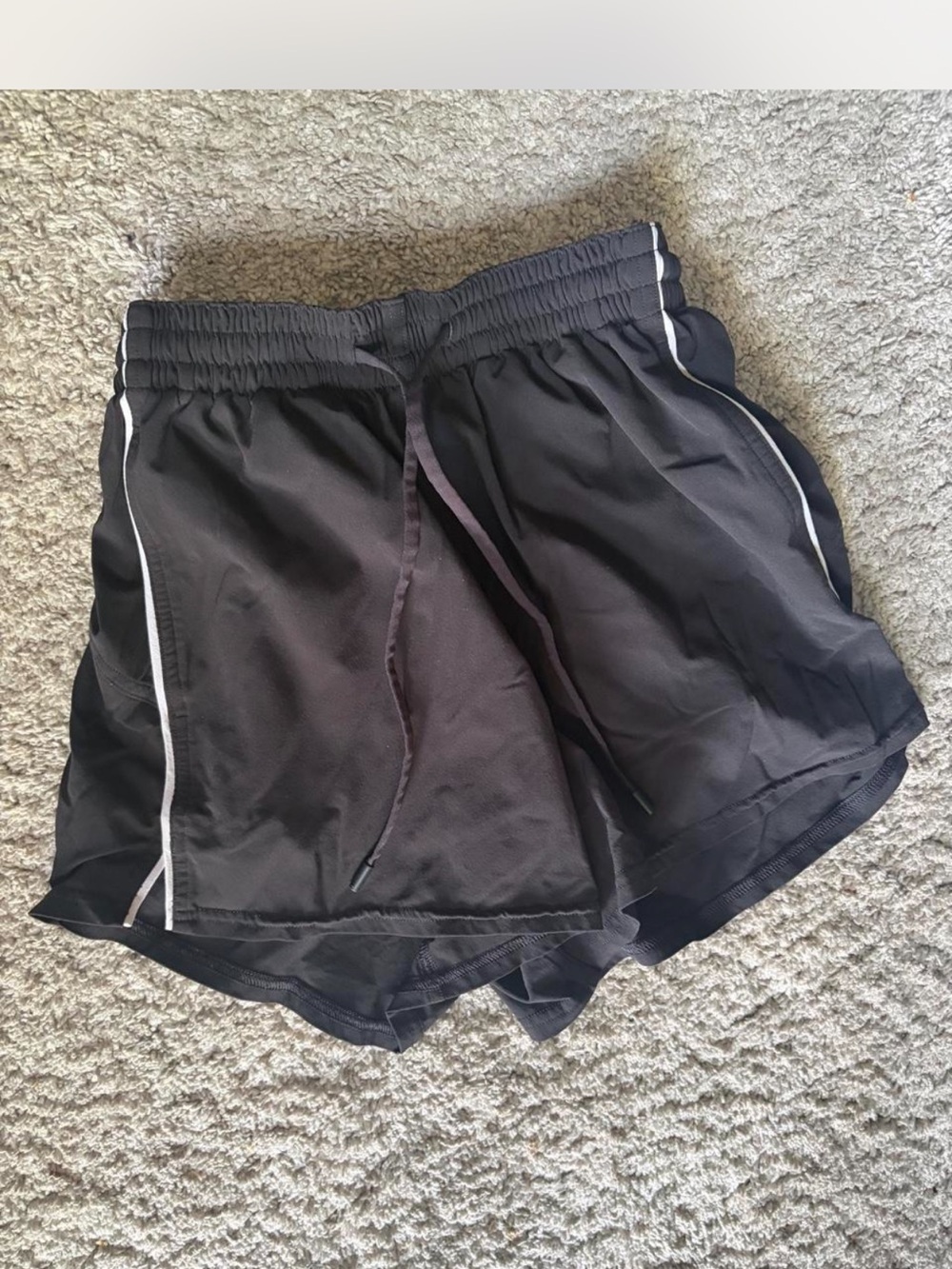 lululemon athletica Black Women's Athletic Shorts with White Piping